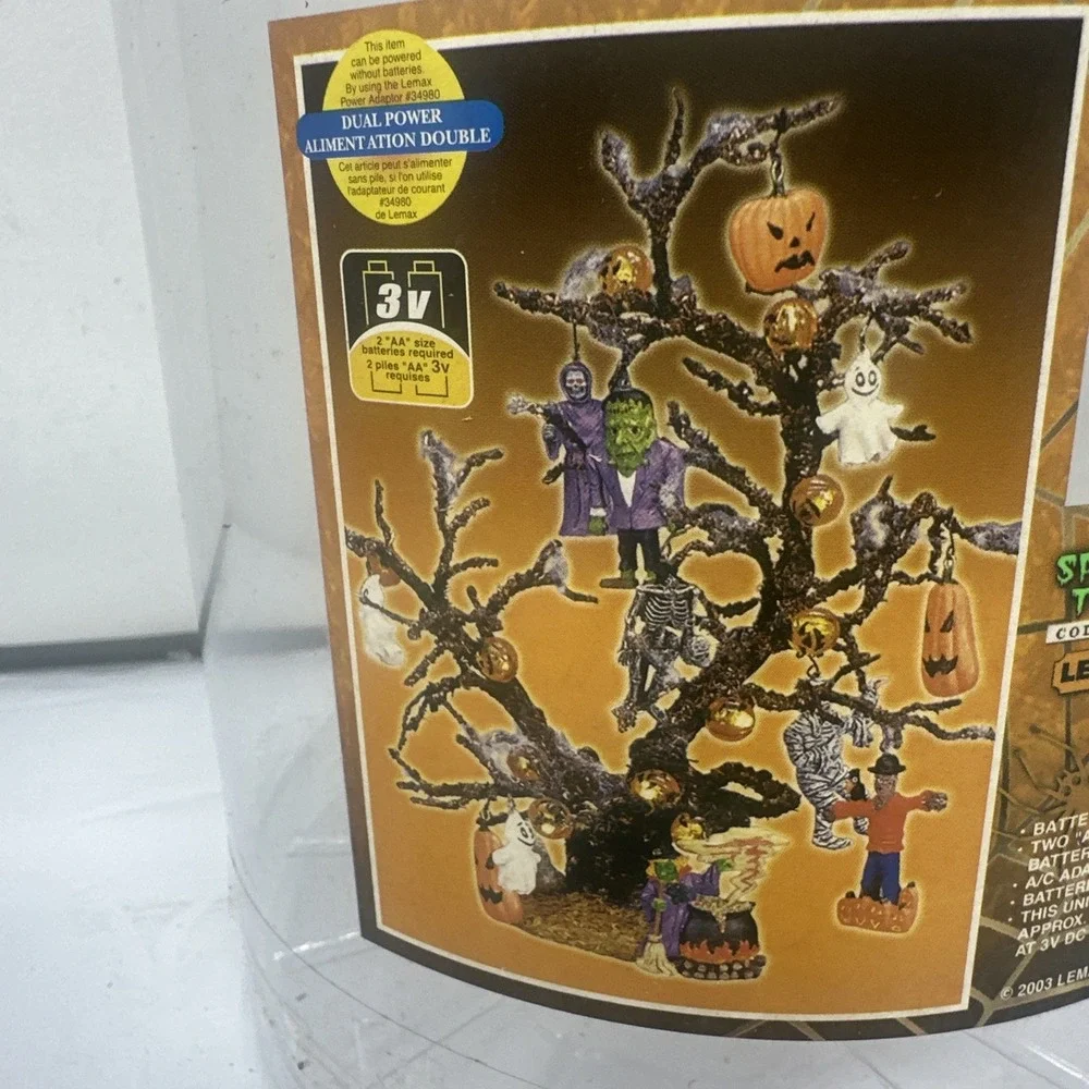 2003 Lemax Spooky Town Decorated Halloween Tree Lighted RETIRED 34934A Monster